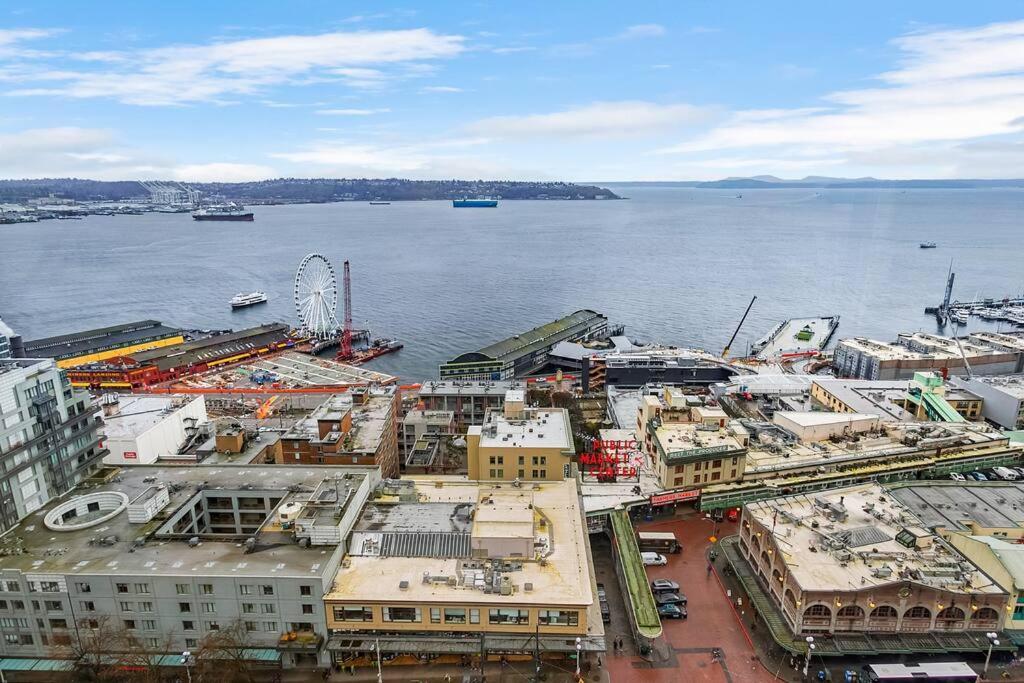 Newmark Tower's Water Wheel With Sea Views Seattle
